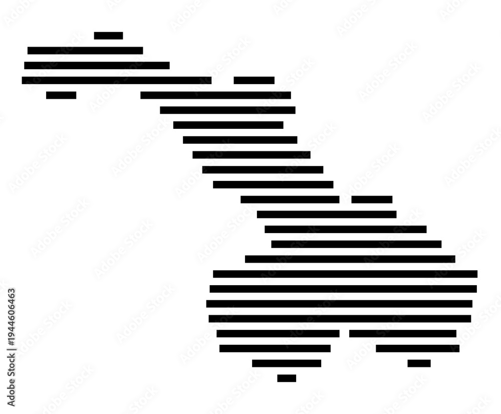 Fototapeta premium Symbol Map of the city Bernkastel-Kues (Rheinland-Pfalz, Germany) showing the area of the city with just a few black horizontal lines
