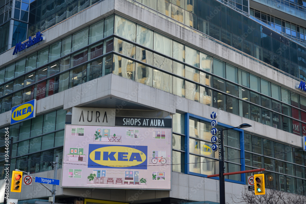 Fototapeta premium exterior of IKEA Toronto Downtown, in Aura Concourse Shopping Mall, at 382 Yonge St