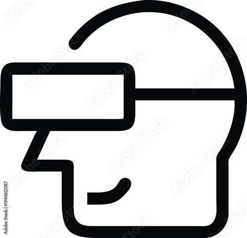 Silhouette of head wearing VR headset VR headset virtual reality