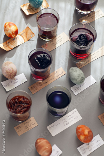 Easter eggs dyed using a natural method