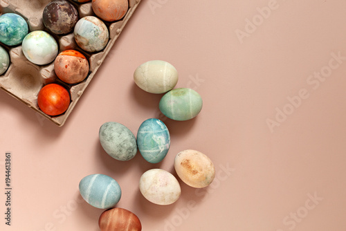 Easter eggs dyed using a natural method