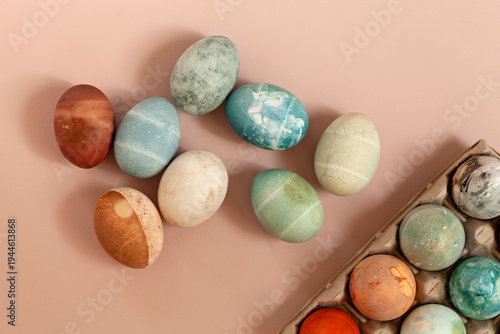 Easter eggs dyed using a natural method