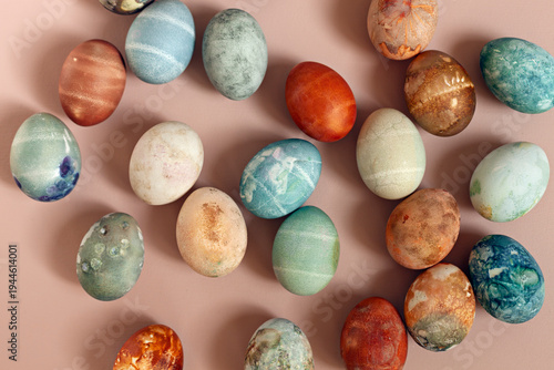 Easter eggs dyed using a natural method
