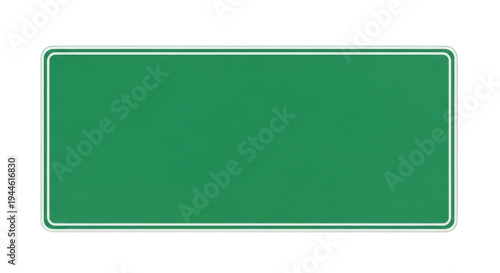 Blank green road sign PNG isolated on transparent background, empty traffic signage for direction and information