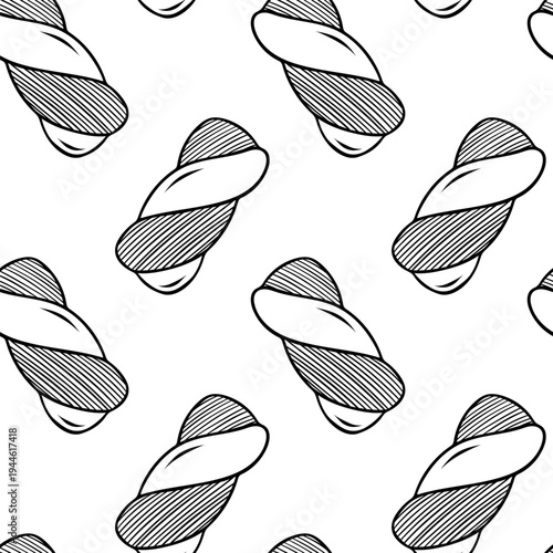 Spiral shortbread cookies with cocoa, simple black and white pattern. Minimalist vector illustration for bakery packaging or dessert menu design