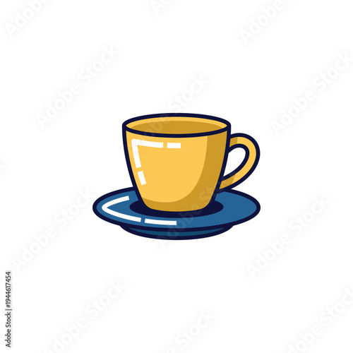 Espresso Cup and Saucer Bold Outline Icon