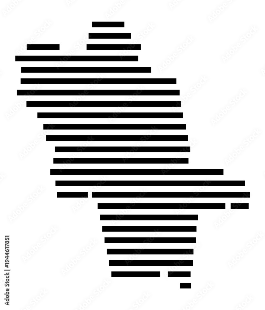 Fototapeta premium Symbol Map of the city Grasbrunn (Bayern, Germany) showing the area of the city with just a few black horizontal lines
