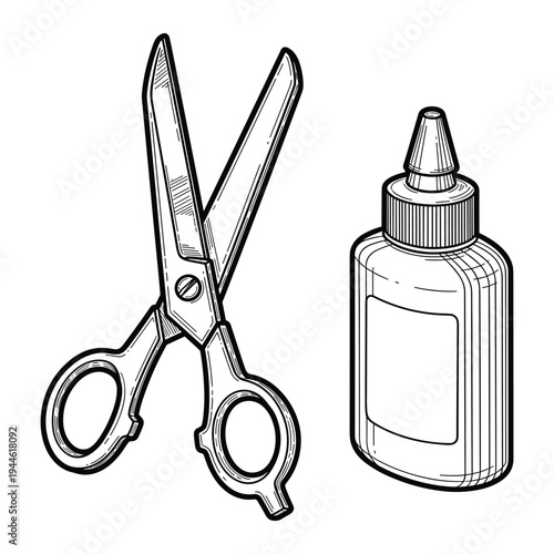 Scissor Glue Craft Supplies Commercial Asset