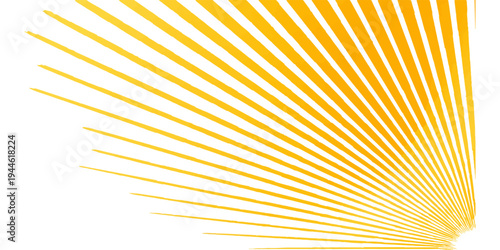 Abstract orange background vector illustration with a bright yellow sunburst pattern of sunny rays and glowing light beams for a summer sunrise design