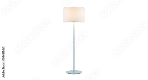 Photography Modern floor lamp isolated PNG, minimalist design with white lampshade for inter