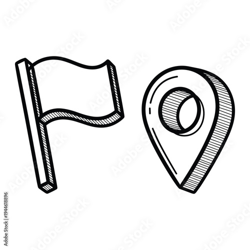 Location Pin Flag Navigation Search Commercial Context