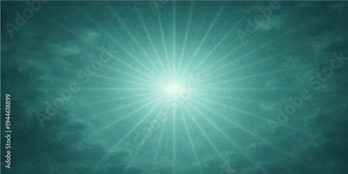 A bright blue abstract background featuring a sun burst of light rays and glowing flares that create an energetic star explosion design for a summer sky wallpaper or backdrop