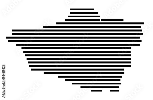 Symbol Map of the city Niederwerrn (Bayern, Germany) showing the area of the city with just a few black horizontal lines