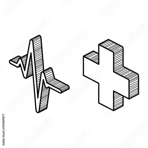 Health Pulse Cross Healthcare Symbol