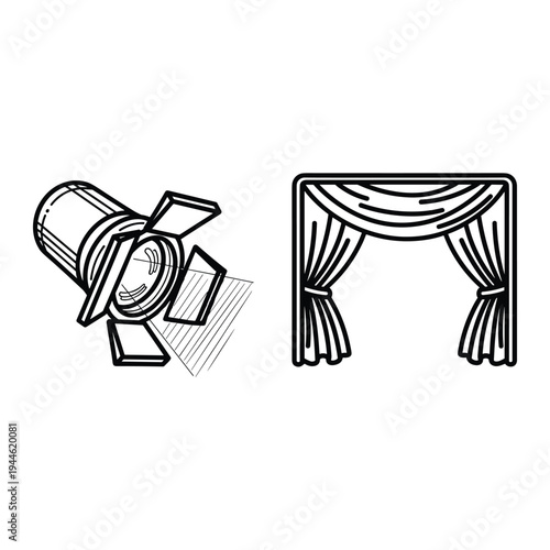 Stage Spotlight Theatre Curtain Performance Show