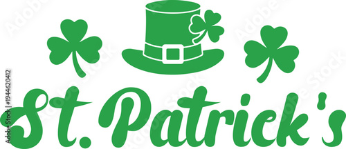 St Patricks Day typography design on plain white transparent isolated background for card, shirt, hoodie, sweatshirt, apparel, tag, mug, icon, poster or badge