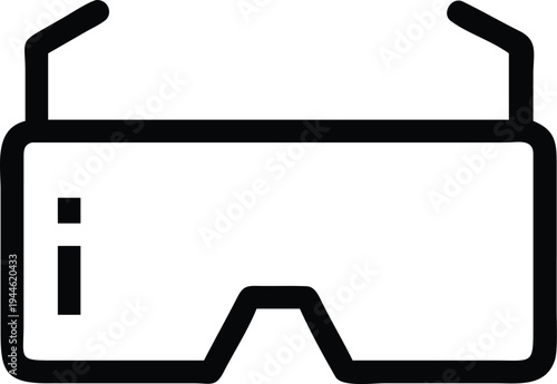 VR headset icon with vertical line detail VR headset