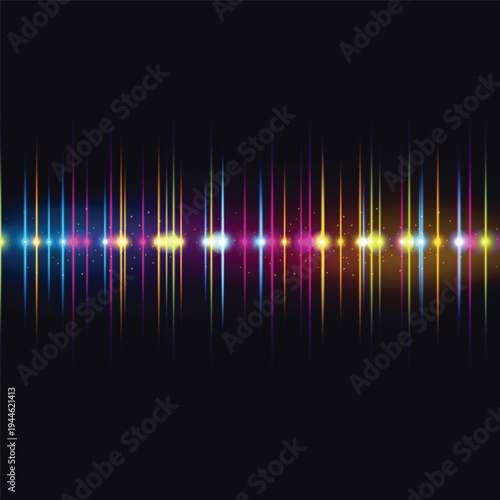 Multicolor sound wave vector graphic