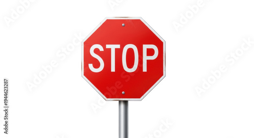 Fotografía Red stop sign PNG isolated on transparent background, octagon traffic sign for r