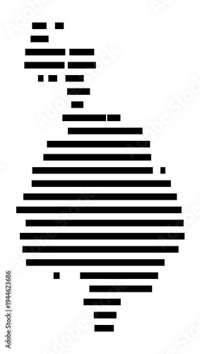 Symbol Map of the city Allstedt (Sachsen-Anhalt, Germany) showing the area of the city with just a few black horizontal lines