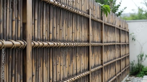 Bamboo Fence Close-Up - Natural Privacy and Garden Design.