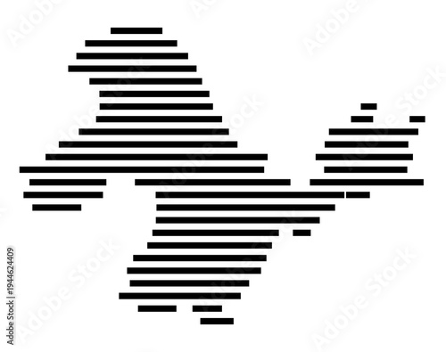 Symbol Map of the city Bad Lobenstein (Thüringen, Germany) showing the area of the city with just a few black horizontal lines