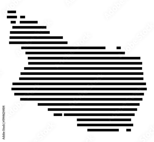 Symbol Map of the city Dingelstädt (Thüringen, Germany) showing the area of the city with just a few black horizontal lines