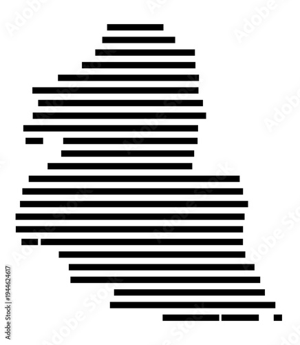 Symbol Map of the city Floh-Seligenthal (Thüringen, Germany) showing the area of the city with just a few black horizontal lines