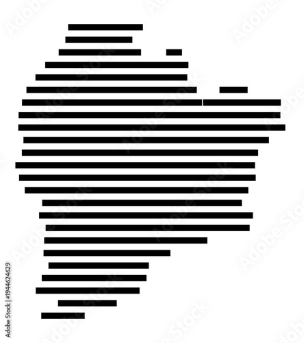 Symbol Map of the city Frankenblick (Thüringen, Germany) showing the area of the city with just a few black horizontal lines