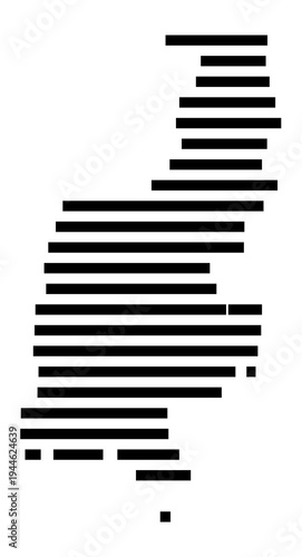 Symbol Map of the city Geratal (Thüringen, Germany) showing the area of the city with just a few black horizontal lines