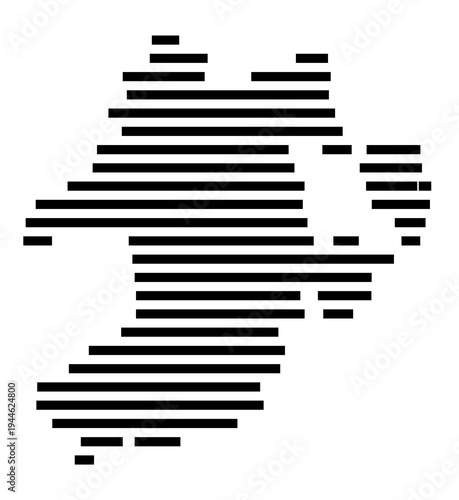 Symbol Map of the city Ilmtal-Weinstraße (Thüringen, Germany) showing the area of the city with just a few black horizontal lines