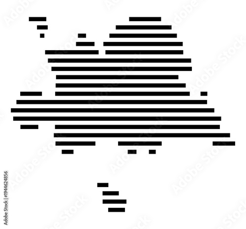 Symbol Map of the city Kaltennordheim (Thüringen, Germany) showing the area of the city with just a few black horizontal lines