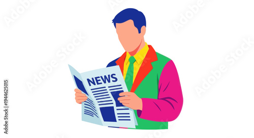 Man Reading Newspaper