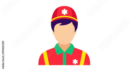 Paramedic Icon: Emergency Medical Responder Uniform and Star of Life Symbol
