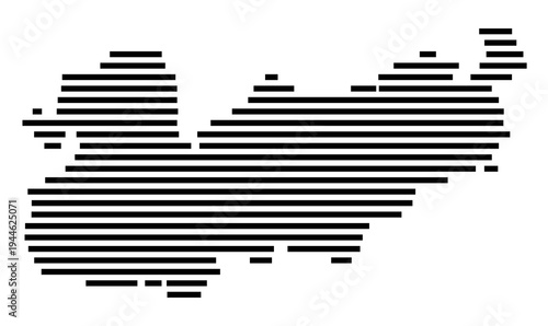 Symbol Map of the city Schleiz (Thüringen, Germany) showing the area of the city with just a few black horizontal lines