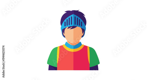 Medieval Knight Icon - Flat Design Character Illustration