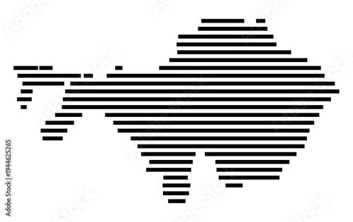 Symbol Map of the city Werra-Suhl-Tal (Thüringen, Germany) showing the area of the city with just a few black horizontal lines