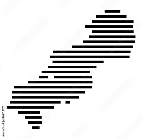 Symbol Map of the city Unstrut-Hainich (Thüringen, Germany) showing the area of the city with just a few black horizontal lines