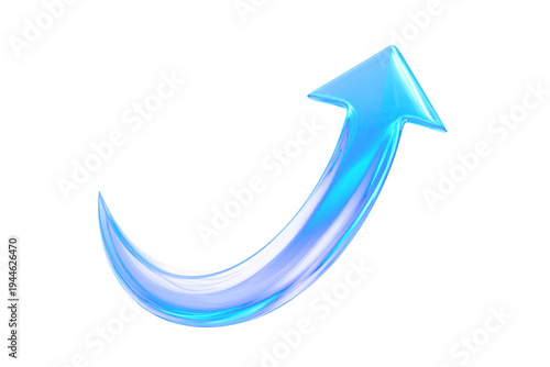 Upward Curved Blue Arrow Symbolizing Growth and Success