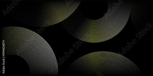 Flowing dots particles wave pattern green and yellow isolated on yellow, orange background gradient. Vector in concept of technology,