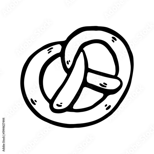 Photography Hand drawn doodle pretzel illustration
