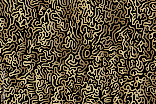 Black and golden gradient organic shapes, lines pattern Abstract Background
