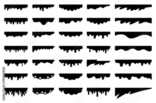 Website border, web page divider shapes. Geometric and organic separator headers for graphic design template - app, banner, page, poster, menu. Vector illustration.