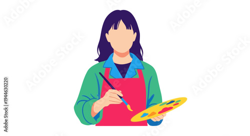 Artist with Palette and Brush, Creating Art, Creative Expression