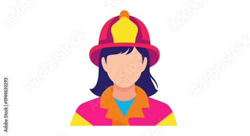 Female Firefighter Icon - Professional Emergency Service Worker