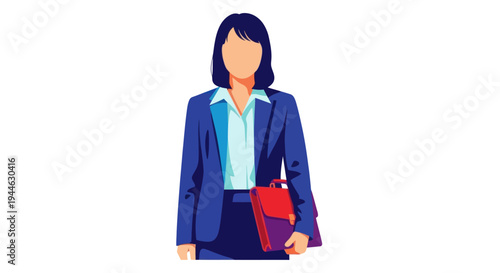 Businesswoman in Suit Holding Briefcase, Professional Female Executive Portrait