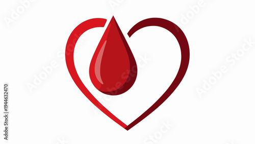 Heart Shape With Blood Drop Icon illustration