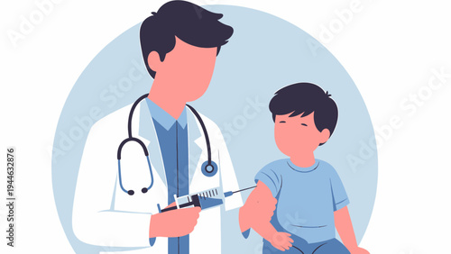 Doctor Administering Vaccine to a Child illustration