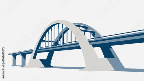 Architectural Design of a Modern Bridge illustration