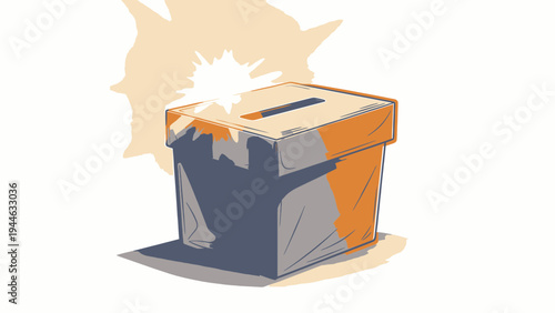 Ballot Box with Shadow vector illustration
